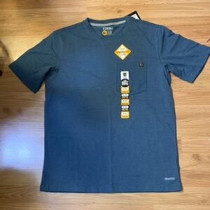 Work Tee Blue Short Sleeve Tee wicking UPF 50+.